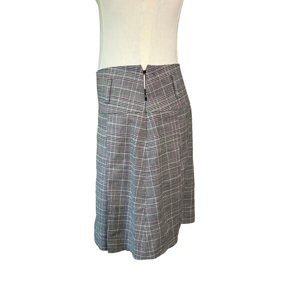 Banana Republic Plaid Wool Blend Pleated Skirt Gray Pink Check Women’s Size 0 - Picture 7 of 9